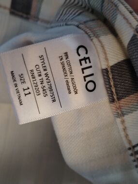 CELLO Plaid Button-Up Shirt - Cream, Gray, Pink